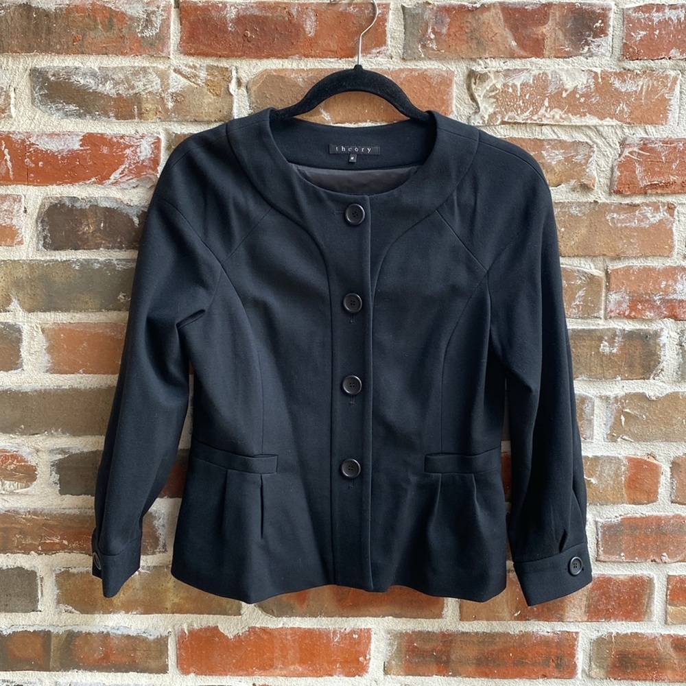 Theory Ayana Black Jacket Blazer Size M